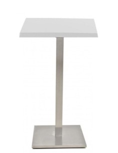 Mesa IPANEMA, alta, acero inoxidable, base de 110 cms y tapa 70 x 70 cms. Color a elegir
