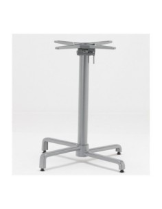 Mesa BAHIA, abatible, plata, base de 72 cms y tapa 60 x 60 cms. Color a elegir