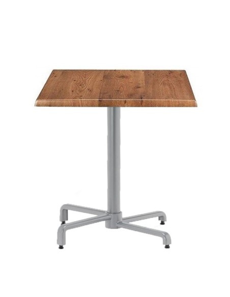 Mesa BAHIA, abatible, plata, base de 72 cms y tapa 70 x 70 cms. Color a elegir