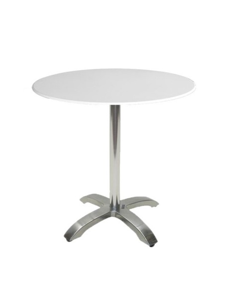 Mesa MILAN, aluminio, 4 radios, base de 72 cms y tapa 70 cms. Color a elegir