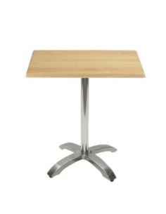 Mesa MILAN, aluminio, 4 radios, base de 72 cms y tapa 70 x 70 cms. Color a elegir