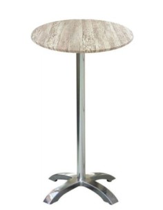 Mesa MILAN, alta, aluminio, 4 radios, base de 110 cms y tapa 60 cms. Color a elegir 2