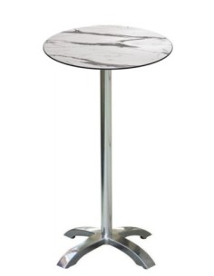 Mesa MILAN, alta, aluminio, 4 radios, base de 110 cms y tapa 70 cms. Color a elegir
