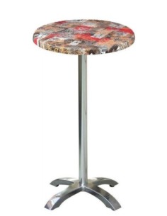 Mesa MILAN, alta, aluminio, 4 radios, base de 110 cms y tapa 70 cms. Color a elegir 2