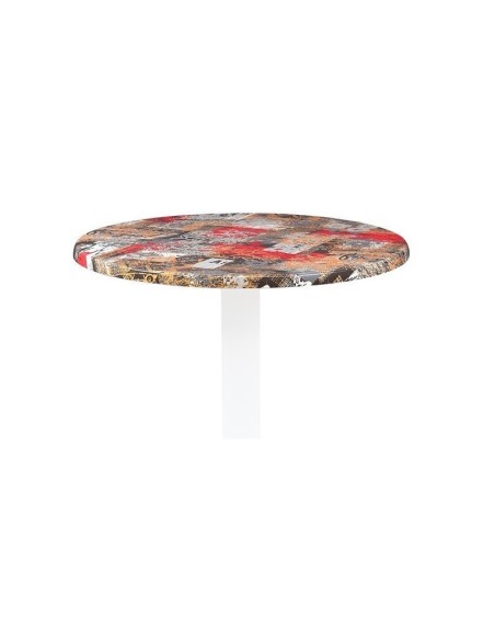 Mesa MILAN, alta, aluminio, 4 radios, base de 110 cms y tapa 70 cms. Color a elegir