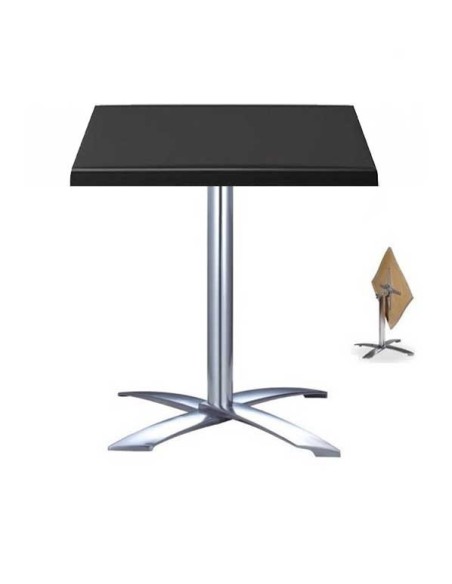 Mesa GATHER, aluminio, abatible, base de 73 cms y tapa 70x70 cms. Color a elegir