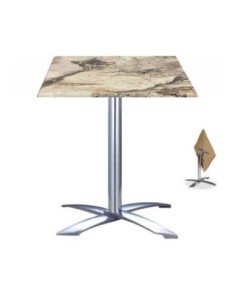 Mesa GATHER, aluminio, abatible, base de 73 cms y tapa 60x60 cms. Color a elegir