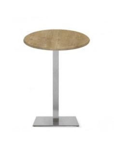 Mesa RHIN, alta, acero inoxidable, base de 110 cms y tapa 60 cms. Color a elegir