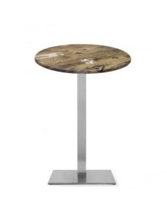 Mesa RHIN, alta, acero inoxidable, base de 110 cms y tapa 60 cms. Color a elegir 2