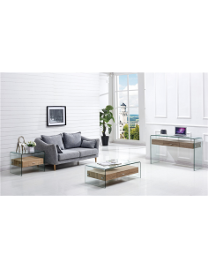 Mesa MARILYN, baja, madera, cristal, 110x55 cms 2