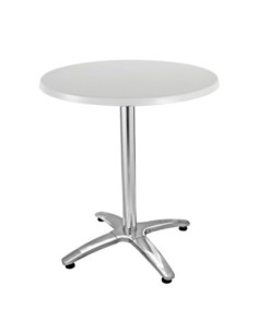 Mesa ROMA, aluminio, 4 radios, base de 72 cms y tapa 60 cms. Color a elegir