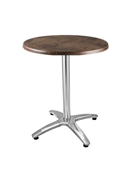 Mesa ROMA, aluminio, 4 radios, base de 72 cms y tapa 70 cms. Color a elegir