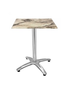 Mesa ROMA, aluminio, 4 radios, base de 70 cms y tapa 60 x 60 cms. Color a elegir 2