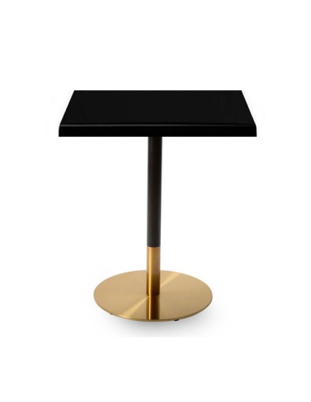 Mesa VERSALLES NEW, dorada y negra, base de 72 cms y tapa de 60x60 cms. Color a elegir