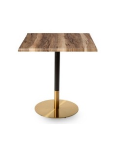 Mesa VERSALLES NEW, dorada y negra, base de 72 cms y tapa de 70x70 cms. Color a elegir