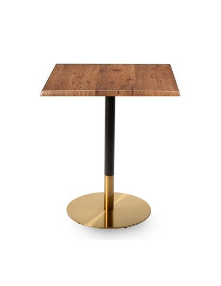 Mesa VERSALLES NEW, dorada y negra, base de 72 cms y tapa de 70x70 cms. Color a elegir