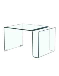 Mesa ATLANTIS (SU), baja, cristal curvado transparente, 42 x 38 cms.
