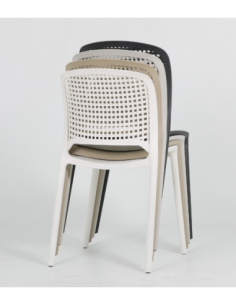 Silla POLINESIA, apilable, polipropileno blanco