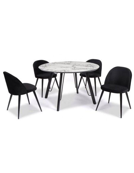 Mesa BIAGIO, metal, tapa DM imitación mármol, 120 cms de diámetro