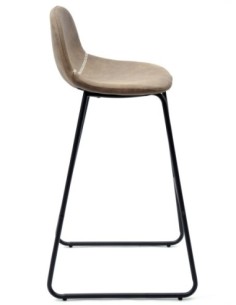 Taburete MOSS NEW, metal, similpiel marrón oscuro 2