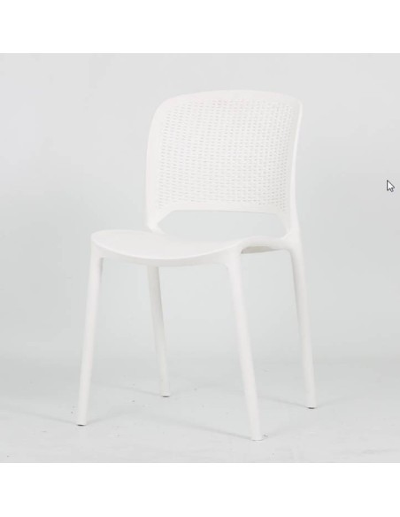 Silla POLINESIA, apilable, polipropileno blanco