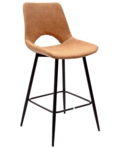 Taburete ANTIBES NEW, metal, similpiel marrón claro 2