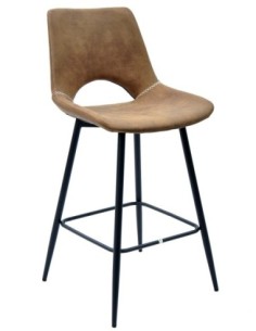 Taburete ANTIBES NEW, metal, similpiel marrón oscuro 2