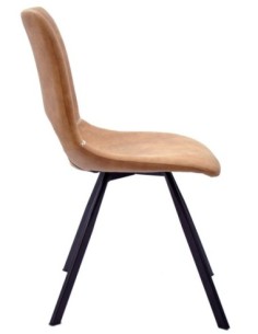Silla ANTIBES NEW, metal, similpiel marrón claro 2