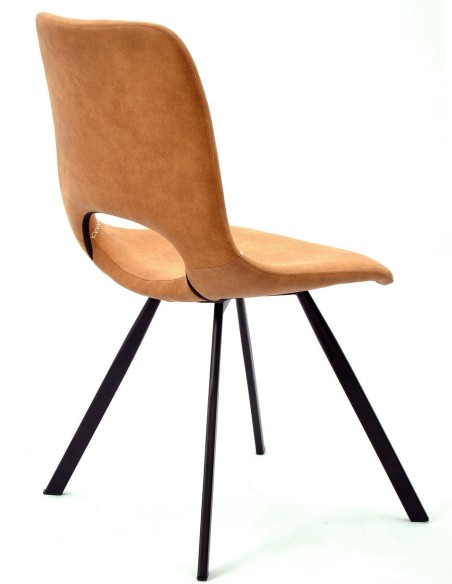 Silla ANTIBES NEW, metal, similpiel marrón claro