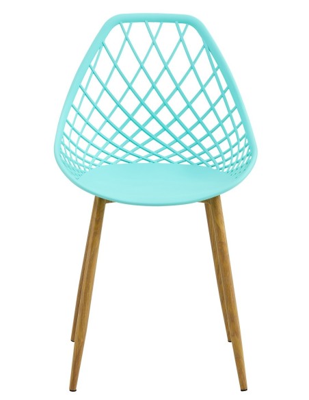 Silla STRAUSS, metal, polipropileno verde pastel