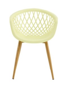 Sillón STRAUSS, metal, polipropileno amarillo pastel 2