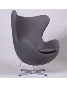 Sillón EG, fibra de vidrio, basculante, tapizado cachemir gris oscuro