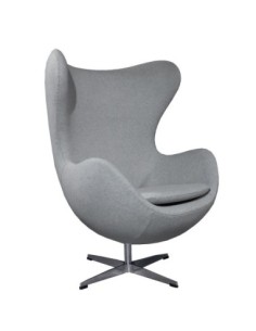 Sillón EG, fibra de vidrio, basculante, tapizado cachemir gris