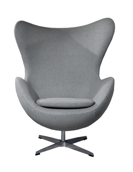 Sillón EG, fibra de vidrio, basculante, tapizado cachemir gris
