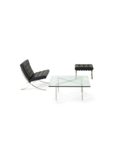 Mesa BCN, baja, acero inoxidable, cristal, 102x102 cms 2