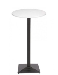 Mesa alta TIBER, negra, base de 110 cms y tapa de 80 cms. Color a elegir