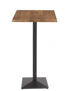 Mesa alta TIBER, negra, base de 110 cms y tapa de 80x80 cms. Color a elegir