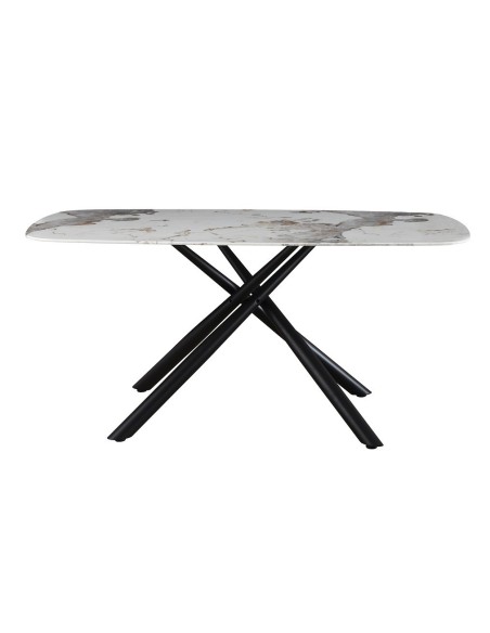 Mesa JAZZ, metal negro, tapa de cristal templado, 160x90 cms