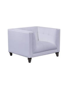Sillón LEWIS, similpiel blanca