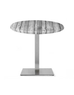 Mesa RHIN, acero inoxidable, base de 73 cms y tapa 70 cms. Color a elegir 2