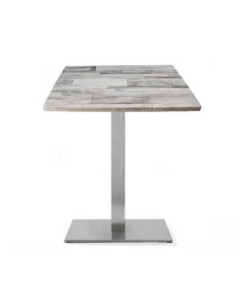 Mesa RHIN, acero inoxidable, base de 73 cms y tapa 60x60 cms. Color a elegir