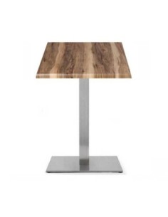 Mesa RHIN, acero inoxidable, base de 73 cms y tapa 80x80 cms. Color a elegir