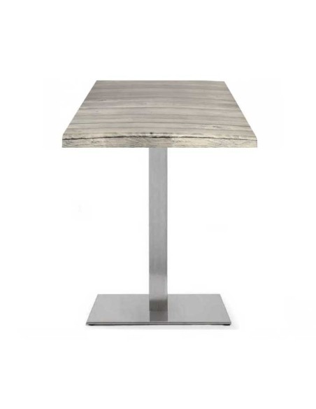 Mesa RHIN, acero inoxidable, base de 73 cms y tapa 80x80 cms. Color a elegir