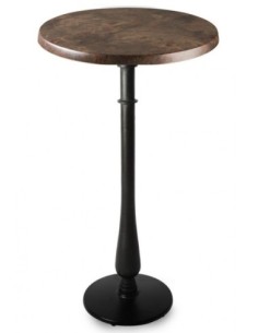 Mesa alta TÁMESIS, negra, base de 108 cms y tapa de 70 cms. Color a elegir