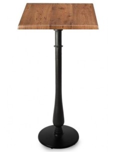 Mesa alta TÁMESIS, negra, base de 108 cms y tapa de 60x60 cms. Color a elegir