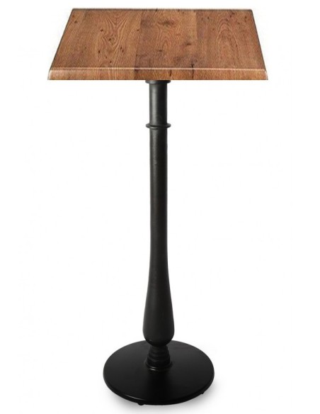 Mesa alta TÁMESIS, negra, base de 108 cms y tapa de 60x60 cms. Color a elegir