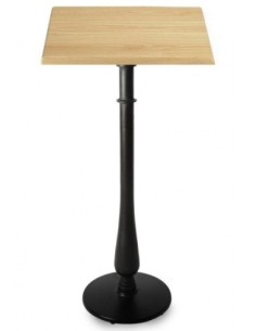 Mesa alta TÁMESIS, negra, base de 108 cms y tapa de 70x70 cms. Color a elegir