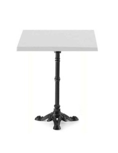 Mesa BRISTOL, fundición, 3 pies, negra, tapa 60x60 cms. Color a elegir