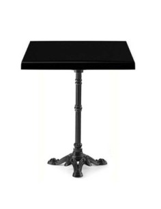 Mesa BRISTOL, fundición, 3 pies, negra, tapa 70x70 cms. Color a elegir