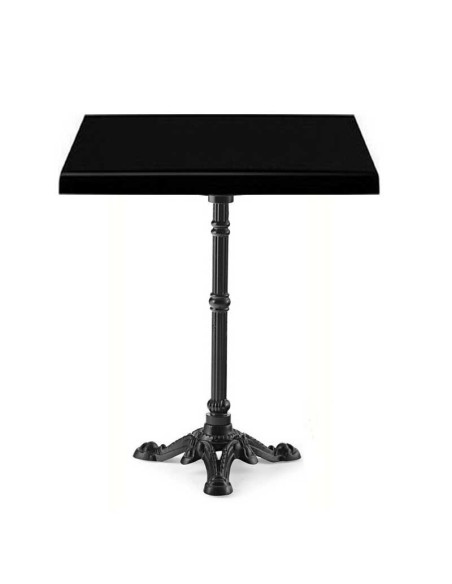 Mesa BRISTOL, fundición, 3 pies, negra, tapa 70x70 cms. Color a elegir